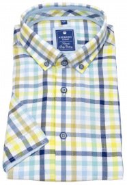 Redmond Kurzarmhemd - Regular Fit - Button Down Kragen - kariert - mehrfarbig