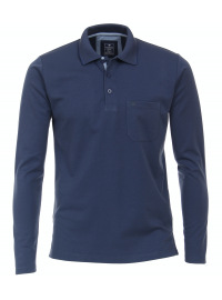 Redmond Poloshirt - Regular Fit - Langarm - Wash and Wear - blau