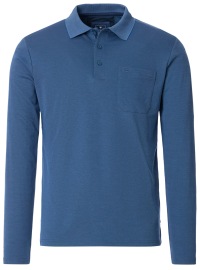 Redmond Poloshirt - Regular Fit - Langarm - Wash and Wear - blau