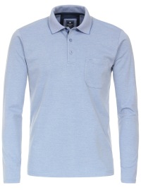 Redmond Poloshirt - Regular Fit - Langarm - Wash and Wear - hellblau