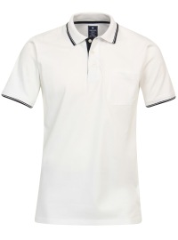 Redmond Poloshirt - Regular Fit - Piqué - Kontraststreifen - weiß