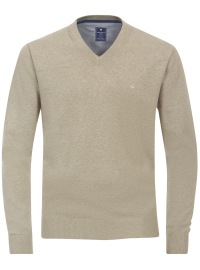 Redmond Pullover - V-Ausschnitt - beige