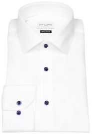 Roy Robson Shirt - Regular Fit - Modern Kent Collar - Contrast Buttons - White