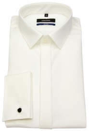Seidensticker Gala Shirt - Shaped Fit - Kent Collar - Light Beige - w/o OP