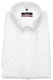 Seidensticker Halbarmhemd - Regular Fit - Button Down Kragen - weiß