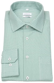 Seidensticker Hemd - Regular Fit - Kentkragen - Print - grün / dunkelblau / weiß