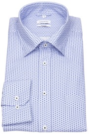 Seidensticker Hemd - Regular Fit - Kentkragen - Print - hellblau / blau / weiß
