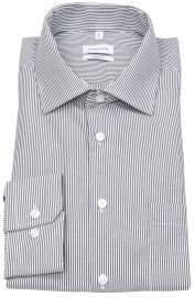 Seidensticker Hemd - Regular Fit - Kentkragen - Streifen - schwarz / weiß