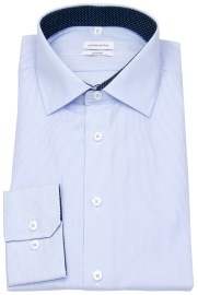 Seidensticker Hemd - Shaped Fit - Kentkragen - Streifen - hellblau / weiß