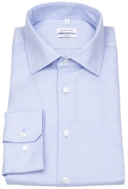 Seidensticker Shirt - Shaped Fit - Kent Collar - Structure - Light Blue