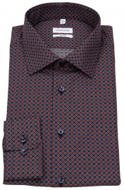Seidensticker Hemd - Shaped Fit - Print - dunkelrot / dunkelblau