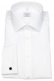 Seidensticker Shirt - Tailored Fit - Double Cuff - White - w/o OP