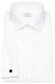 Seidensticker Shirt - Slim Fit - Kent Collar - Double Cuff - White