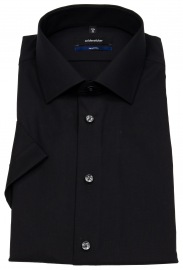Seidensticker Short Sleeve Shirt - Tailored Fit - Kent Collar - Black