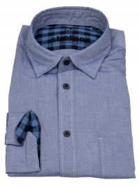 Strellson Shirt - Casual Fit - Contrast Buttons - Blue