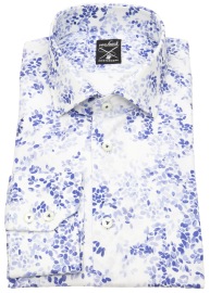 van Laack Hemd - Tailor Fit - Kentkragen - Meisterwerk - Muster - blau / weiß