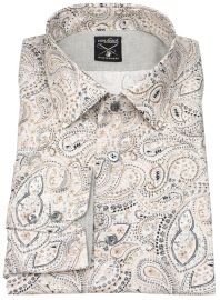 van Laack Hemd - Tailor Fit - Kentkragen - Meisterwerk - Muster - hellbraun
