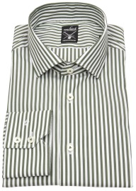 van Laack Hemd - Tailor Fit - Kentkragen - Meisterwerk - Streifen - grün / weiß