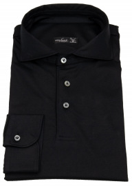 van Laack Poloshirt - Longsleeve - Slim Fit - Haikragen - Jersey - schwarz
