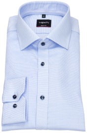 Venti Shirt - Body Fit - Kent Collar - Contrast Buttons - Light Blue - w/o OP