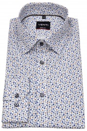 Venti Hemd - Body Fit Stretch - Under Button Down - blau / braun