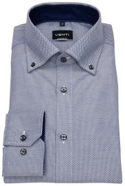 Venti Hemd - Modern Fit - Button Down - Kontrastknöpfe - blau