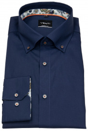 Venti Hemd - Modern Fit - Button Down Kragen - dunkelblau