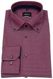 Venti Hemd - Modern Fit - Button Down Kragen - kariert - rot / dunkelblau