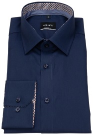 Venti Hemd - Modern Fit - Kentkragen - Patch - dunkelblau