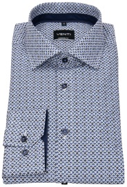 Venti Hemd - Modern Fit - Kentkragen - Print - blau