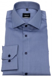 Venti Hemd - Modern Fit - Twill - blau - extra langer Arm 72cm