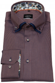 Venti Hemd - Modern Fit - unterlegter Button Down - orange / blau