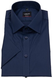 Venti Short Sleeve Shirt - Body Fit - Kent Collar - Dark Blue