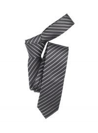 Venti Silk Tie - Slim - Light Grey / Anthracite Striped