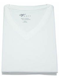 Venti T-Shirt Doppelpack - Modern Fit - V-Neck - weiß - ohne OVP