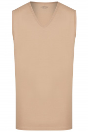 Venti Tank Top Doppelpack - Modern Fit - V-Ausschnitt - caramel