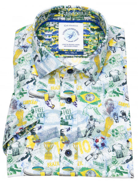 A Fish Named Fred Kurzarmhemd - Modern Fit - Brazil Football - mehrfarbig - 26.03.075 