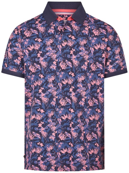 A Fish Named Fred Poloshirt - Modern Fit - Floral - dunkelblau - 31.311 604 
