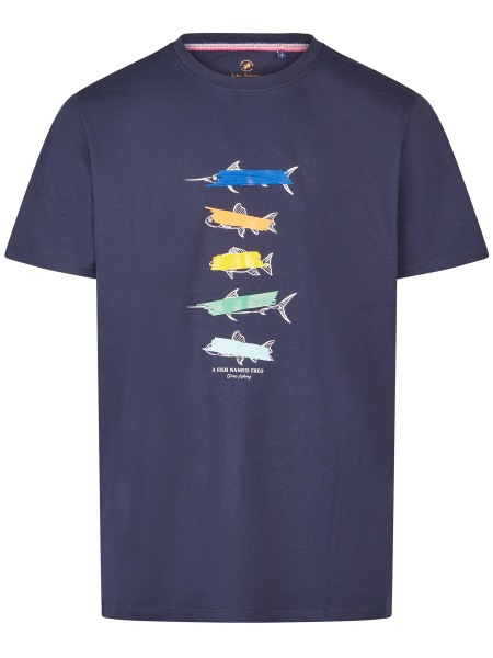 A Fish Named Fred T-Shirt - Modern Fit - Rundhals - Fische - dunkelblau - 31.408 604 