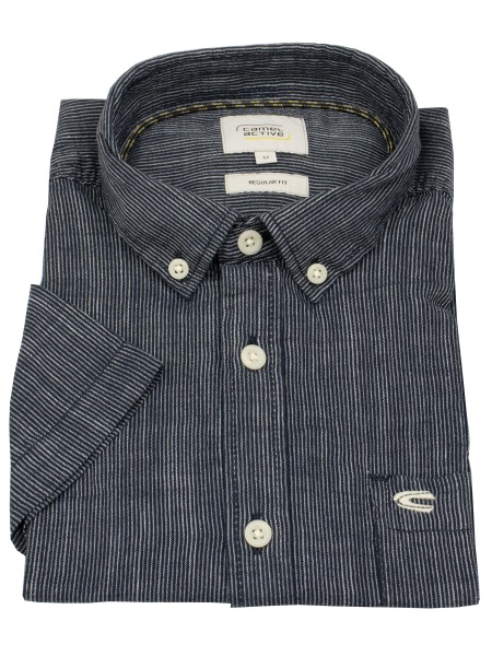 Camel Active Kurzarmhemd - Regular Fit - Button Down - dunkelblau - 409262 5S62 48 