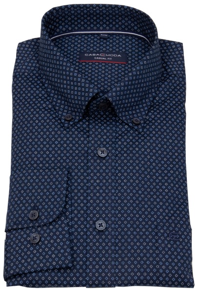 Casa Moda Hemd - Casual Fit - Button Down - Print - blau - 434112000 100 