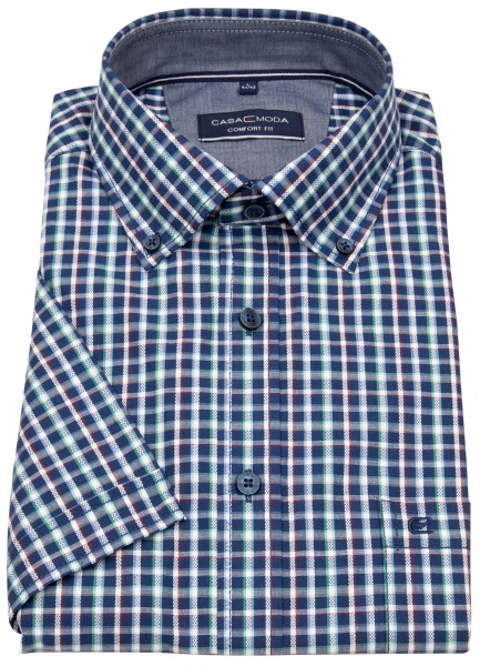 Casa Moda Kurzarmhemd - Comfort Fit - Button Down - mehrfarbig kariert - 934048600 100 
