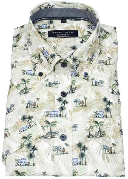 Casa Moda Kurzarmhemd - Comfort Fit - Button Down - Print - mehrfarbig - 954463700 300 