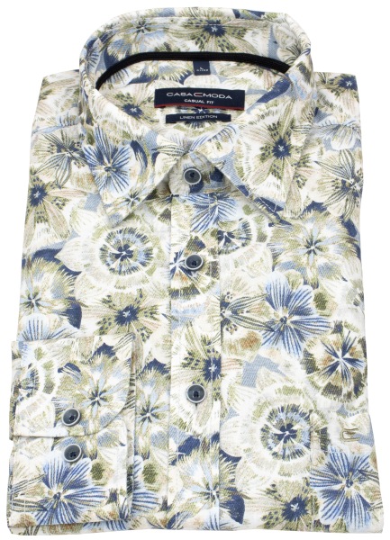 Casa Moda Leinenhemd - Casual Fit - Kentkragen - Print - mehrfarbig - 454404200 300 