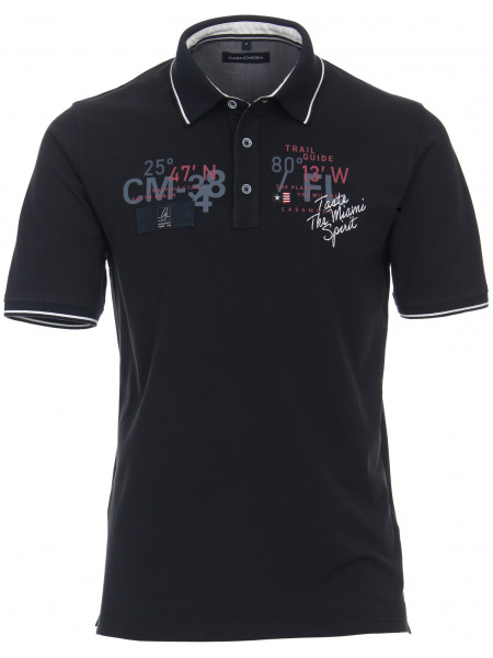 Casa Moda Poloshirt - Casual Fit - Print - blau - 933996500 105 