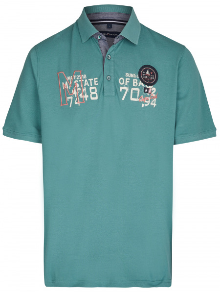 Casa Moda Poloshirt - Casual Fit - Print - türkis - 923805000 393 