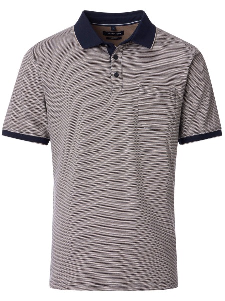 Casa Moda Poloshirt - Regular Fit - Kontrastkragen - blau / beige - 954436500 613 
