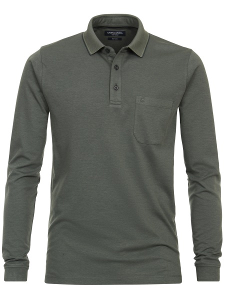 Casa Moda Poloshirt - Regular Fit - Langarm - grün - 433995300 349 
