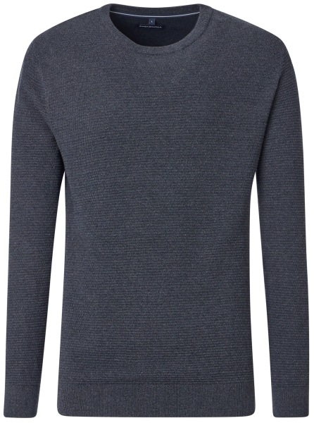 Casa Moda Pullover - Rundhals Ausschnitt - Struktur - blau - 454382600 198 