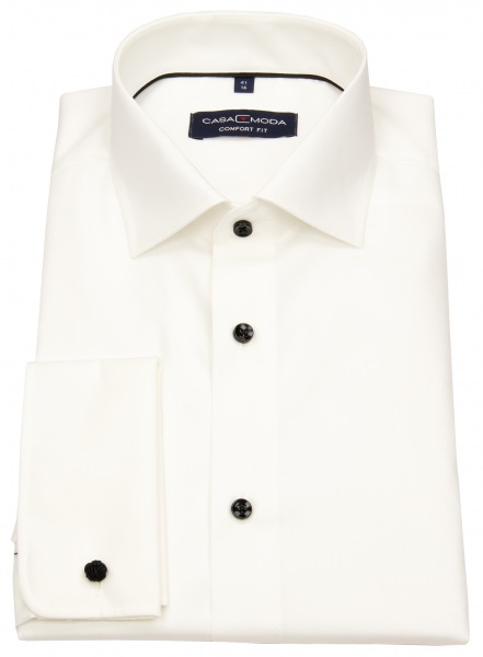 Casa Moda Smokinghemd - Comfort Fit - Kontrastknöpfe - UMA - creme - 005380 003 